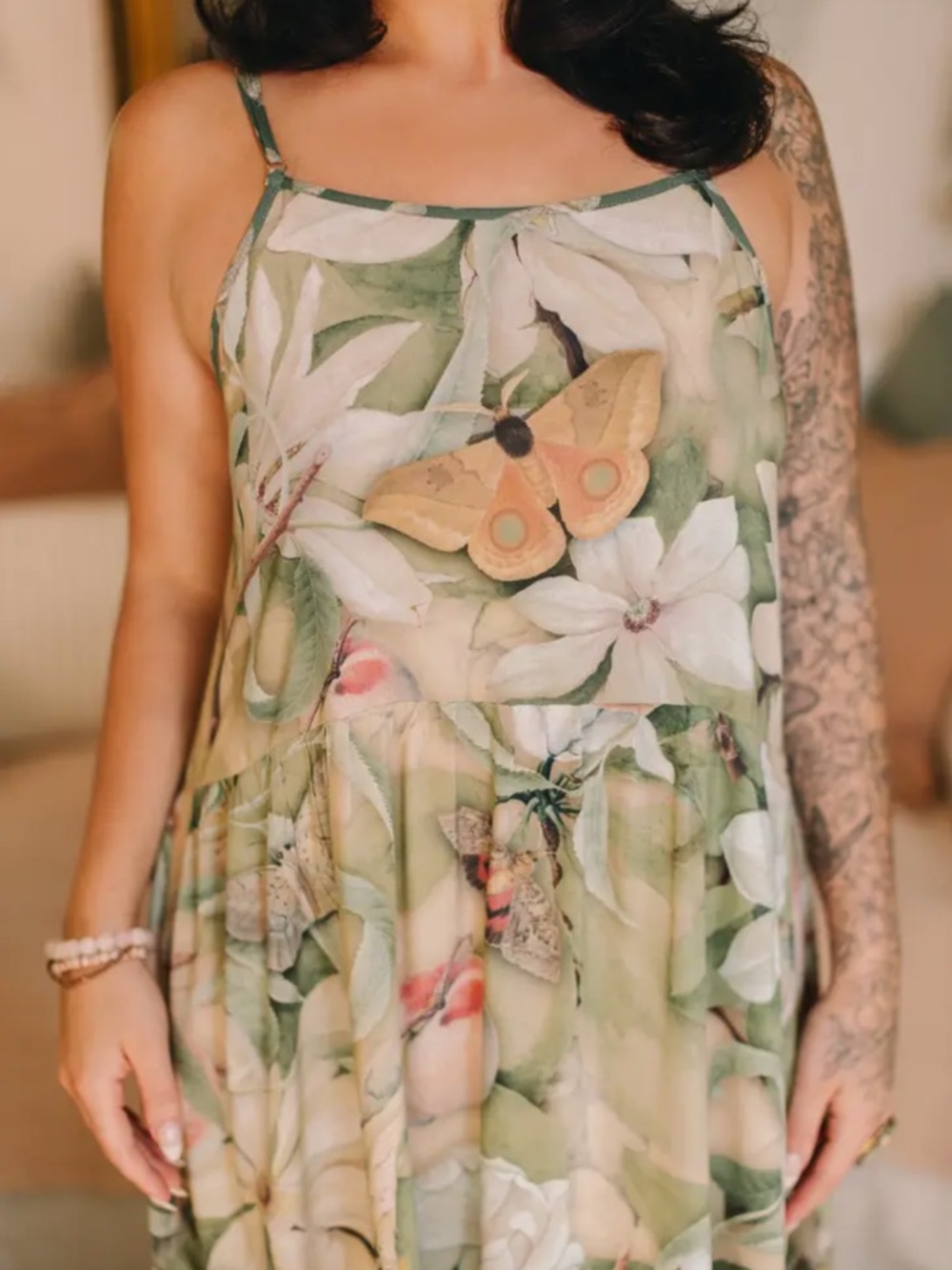 Fleur De Soleil Bohéme Long Maxi Slip Dress w/ Florals by Market of Stars - Picture 11 of 15